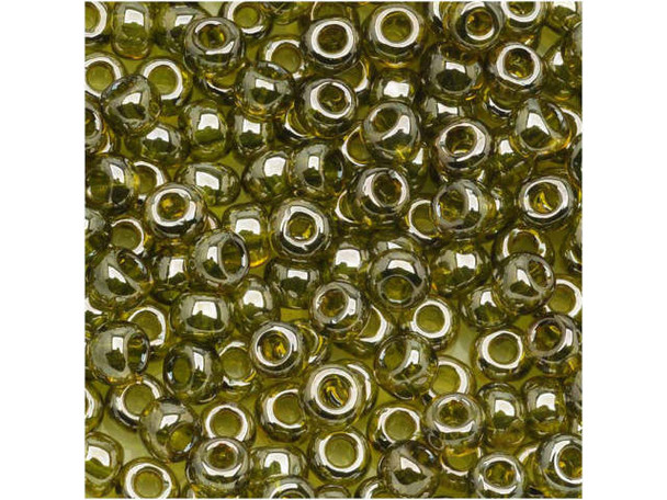 TOHO Glass Seed Bead, Size 6, Gold-Lustered Green Tea (Tube)