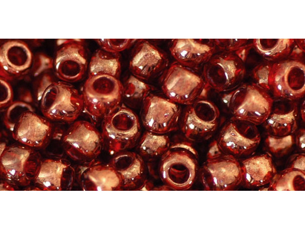 TOHO Glass Seed Bead, Size 6, Gold-Lustered African Sunset (Tube)
