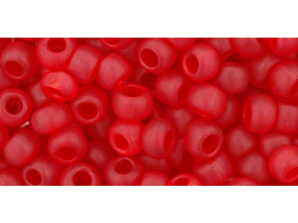TOHO Glass Seed Bead, Size 6, Transparent-Frosted Siam Ruby (Tube)