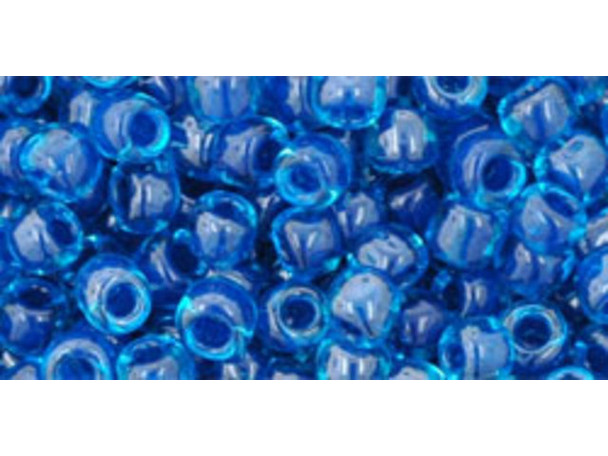 TOHO Glass Seed Bead, Size 6, Inside-Color Aqua/Capri-Lined (Tube)