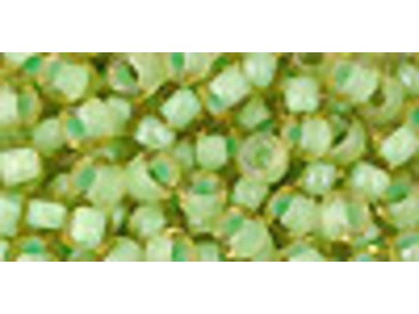 TOHO Glass Seed Bead, Size 6, Inside-Color Jonquil/Mint Julep-Lined (Tube)