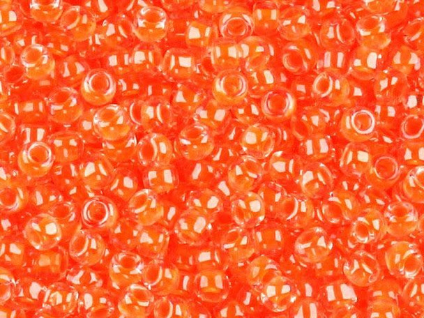 TOHO Glass Seed Bead, Size 6, Luminous Neon Orange (Tube)
