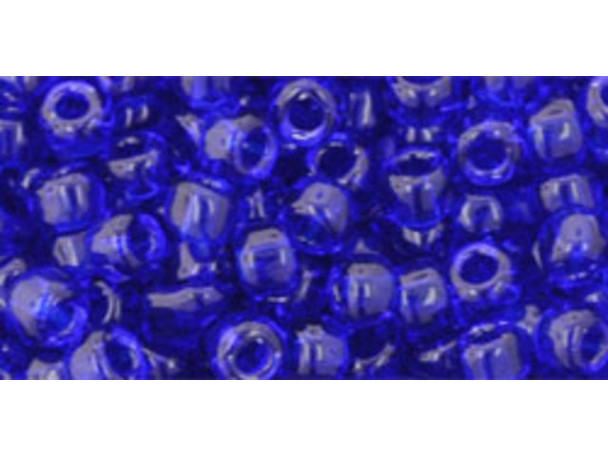 TOHO Glass Seed Bead, Size 6, Transparent Cobalt (Tube)