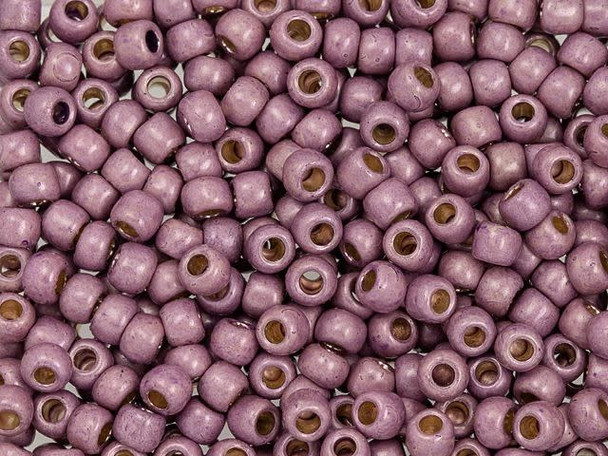 TOHO Glass Seed Bead, Size 6, PermaFinish - Galvanized Matte Lavender (Tube)