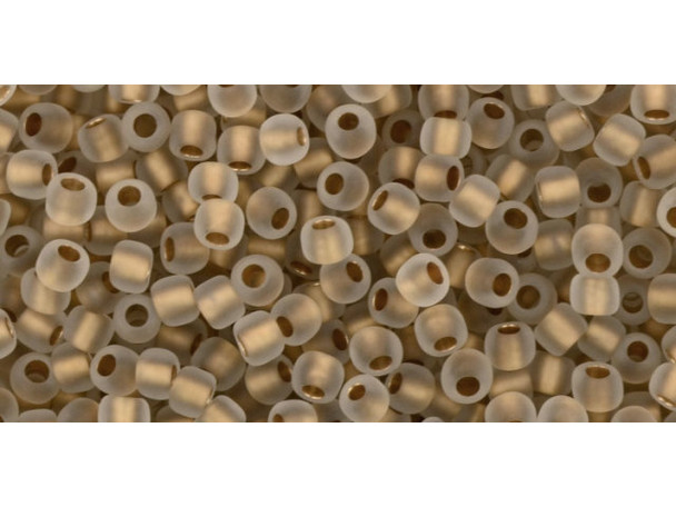 TOHO Glass Seed Bead, Size 6, Gold-Lined Frosted Crystal (Tube)