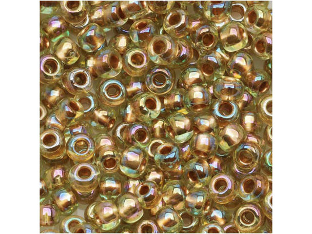 TOHO Glass Seed Bead, Size 6, Gold-Lined Rainbow Lt Jonquil (Tube)