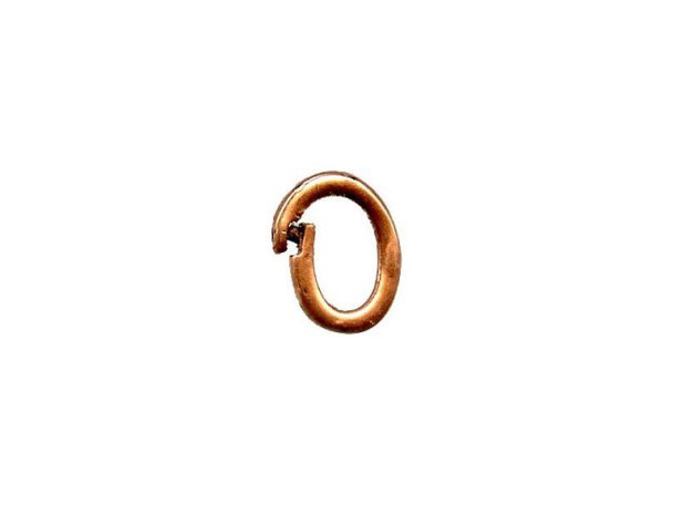 JBB Findings Antiqued Copper Plated Jump Ring, Locking, Oval (10 Pieces)
