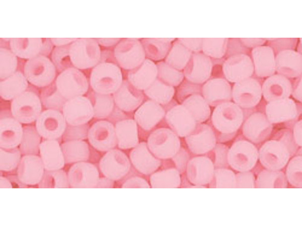 TOHO Glass Seed Bead, Size 8, 3mm, Ceylon Frosted Innocent Pink (Tube)