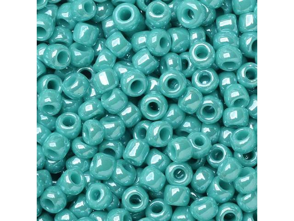 TOHO Glass Seed Bead, Size 8, 3mm, Opaque-Lustered Turquoise (Tube)