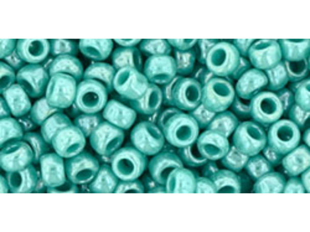 TOHO Glass Seed Bead, Size 8, 3mm, Opaque-Lustered Turquoise (Tube)