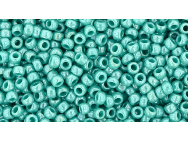 TOHO Glass Seed Bead, Size 8, 3mm, Opaque-Lustered Turquoise (Tube)