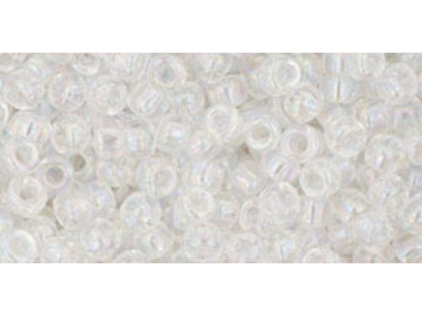 TOHO Glass Seed Bead, Size 8, 3mm, Transparent-Rainbow Crystal (Tube)