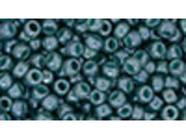 TOHO Glass Seed Bead, Size 8, 3mm, Marbled Opaque Turquoise/Blue (Tube)