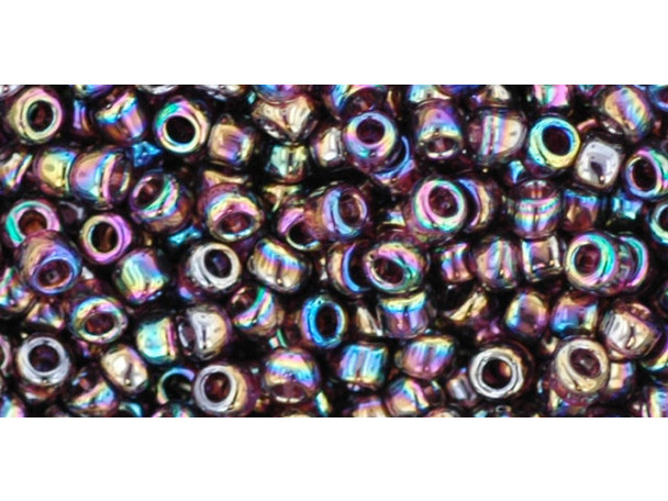 TOHO Glass Seed Bead, Size 8, 3mm, Transparent Rainbow Amethyst (Tube)