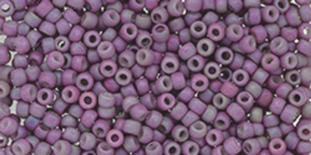 TOHO Glass Seed Bead, Size 8, 3mm, Opaque-Rainbow-Frosted Blackberry (tube)