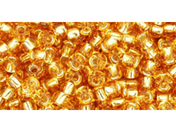 TOHO Glass Seed Bead, Size 8, 3mm, Silver-Lined Med Topaz (Tube) TOHO Glass Seed Bead, Size 8, 3mm, Silver-Lined Med Topaz (Tube)