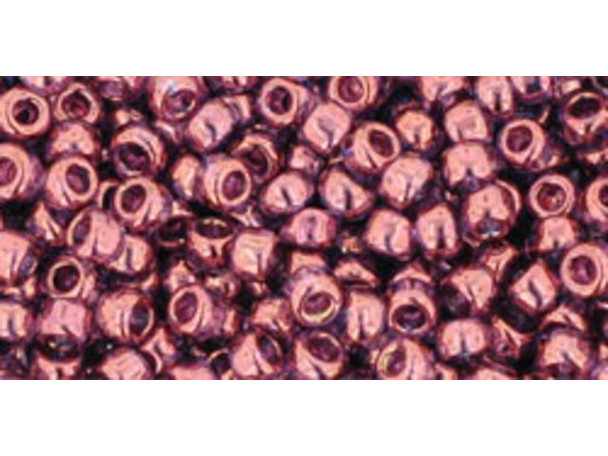 TOHO Glass Seed Bead, Size 8, 3mm, Gold-Lustered Amethyst (Tube)