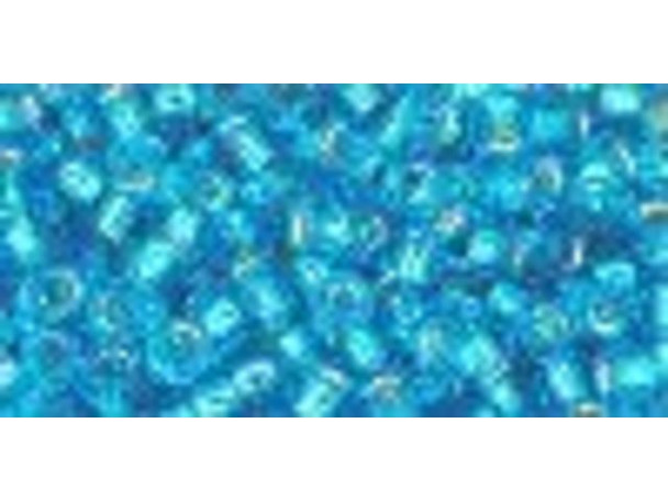 TOHO Glass Seed Bead, Size 8, 3mm, Silver-Lined Dk Aqua (Tube)