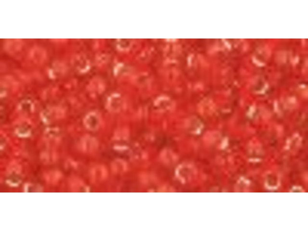 TOHO Glass Seed Bead, Size 8, 3mm, Silver-Lined Lt Siam Ruby (Tube)