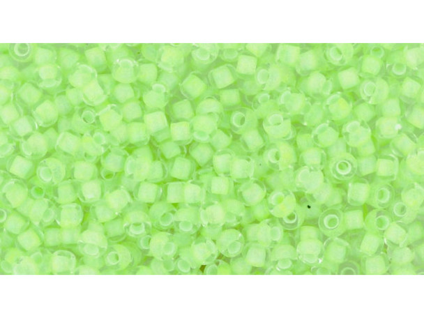 TOHO Glass Seed Bead, Size 8, 3mm, Reflection - Neon Green (Tube)