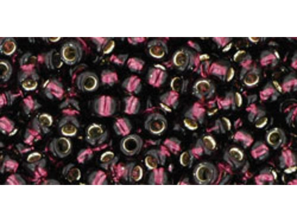 TOHO Glass Seed Bead, Size 8, 3mm, Silver-Lined Amethyst (Tube)