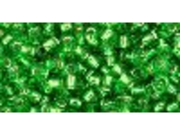 TOHO Glass Seed Bead, Size 8, 3mm, Silver-Lined Peridot (Tube)