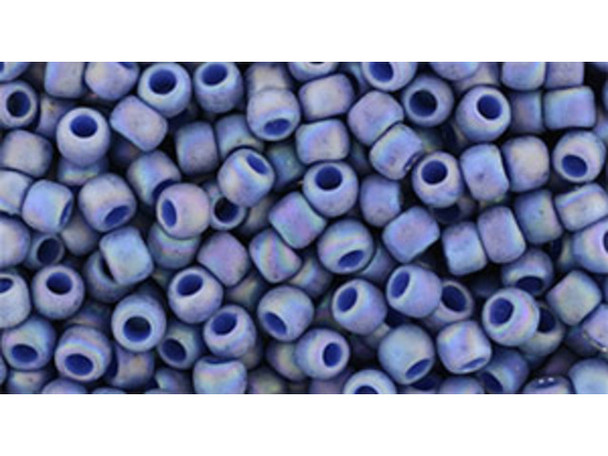 TOHO Glass Seed Bead, Size 8, 3mm, Semi Glazed Rainbow - Soft Blue (Tube)