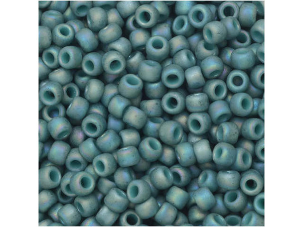 TOHO Glass Seed Bead, Size 8, 3mm, Semi Glazed Rainbow - Turquoise (Tube)