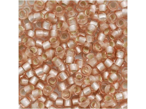TOHO Glass Seed Bead, Size 8, 3mm, Silver-Lined Frosted Rosaline (Tube)
