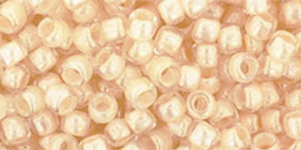 TOHO Glass Seed Bead, Size 8, 3mm, Inside-Color Crystal/Lt Jonquil-Lined (tube)