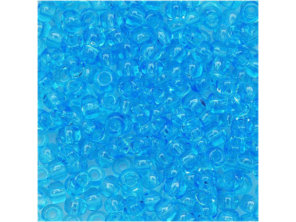 TOHO Glass Seed Bead, Size 8, 3mm, Transparent Aquamarine (Tube)