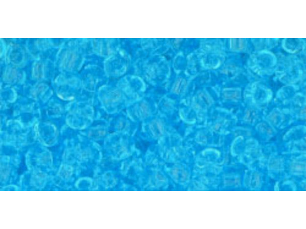 TOHO Glass Seed Bead, Size 8, 3mm, Transparent Aquamarine (Tube)