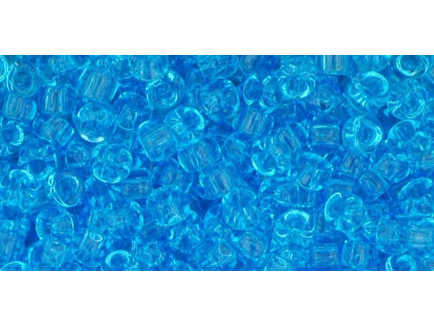 TOHO Glass Seed Bead, Size 8, 3mm, Transparent Aquamarine (Tube)