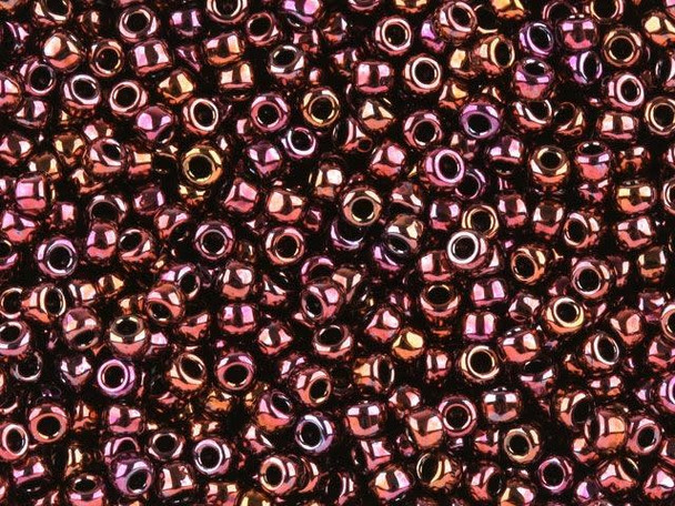 TOHO Glass Seed Bead, Size 8, 3mm, Higher-Metallic Amethyst (Tube)