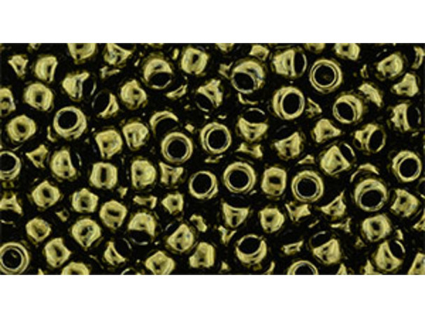 TOHO Glass Seed Bead, Size 8, 3mm, Gold-Lustered Dk Antique Bronze (Tube)