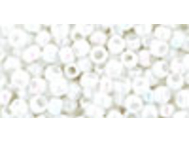 TOHO Glass Seed Bead, Size 8, 3mm, Opaque-Rainbow White (Tube)