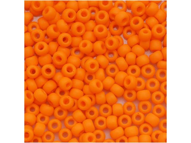 TOHO Glass Seed Bead, Size 8, 3mm, Opaque-Frosted Cantelope (Tube)