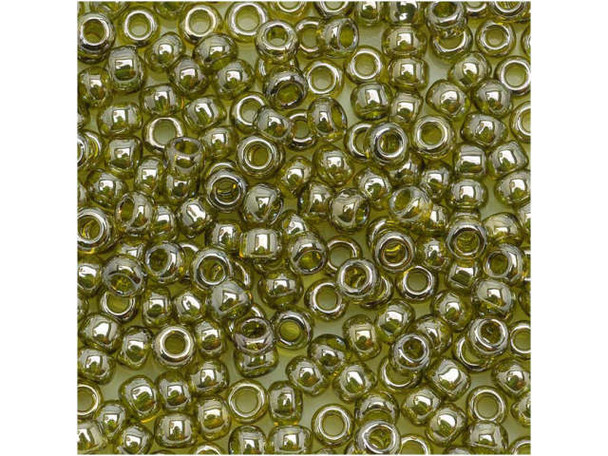 TOHO Glass Seed Bead, Size 8, 3mm, Gold-Lustered Green Tea (Tube)