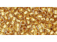 TOHO Glass Seed Bead, Size 8, 3mm, 24K Gold-Lined Crystal (Tube)