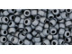 TOHO Glass Seed Bead, Size 8, 3mm, Matte-Color Opaque Gray (Tube)