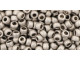 TOHO Glass Seed Bead, Size 8, 3mm, Metallic Frosted Antique Silver (Tube)