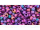 TOHO Glass Seed Bead, Size 8, 3mm, Higher-Metallic Frosted Mardi Gras (Tube)