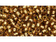 TOHO Glass Seed Bead, Size 8, 3mm, Copper-Lined Lt Topaz (Tube)