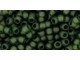 TOHO Glass Seed Bead, Size 8, 3mm, Transparent-Frosted Olivine (Tube)