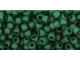 TOHO Glass Seed Bead, Size 8, 3mm, Transparent-Frosted Green Emerald (Tube)