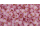 TOHO Glass Seed Bead, Size 8, 3mm, PermaFinish - Silver-Lined Milky Baby Pink (Tube)