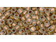 TOHO Glass Seed Bead, Size 8, 3mm, Gold-Lined Frosted Crystal (Tube)