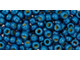 TOHO Glass Seed Bead, Size 8, 3mm, Permafinish - Matte Galvanized Turkish Blue (Tube)