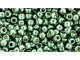 TOHO Glass Seed Bead, Size 8, 3mm, Permafinish - Galvanized Jade Green (Tube)