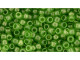 TOHO Glass Seed Bead, Size 8, 3mm, HYBRID Sueded Gold Transparent Peridot (Tube)